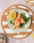Cork Placemat - Fish White