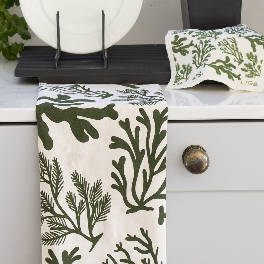 Organic Tea Towel | Seaweed