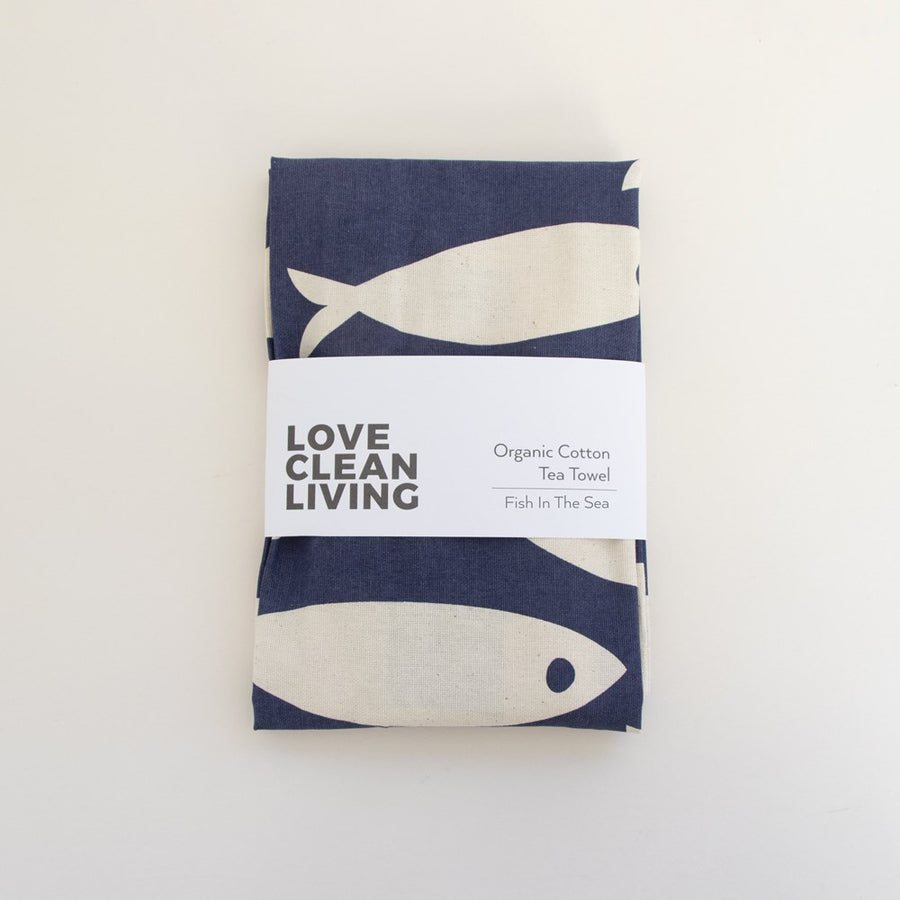 Fish in the sea 100% organic cotton tea towel