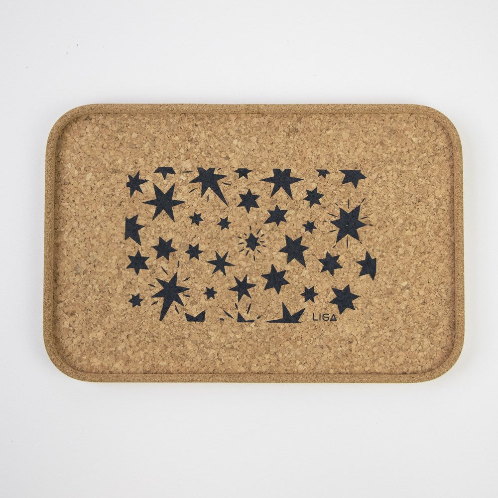 Sustainable cork tray. Grey Star