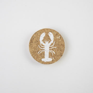 Sustainable cork Round Magnet. Lobster Design