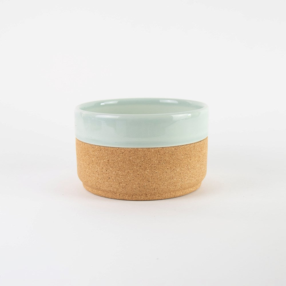 Aqua sustainable ceramic and cork bowl
