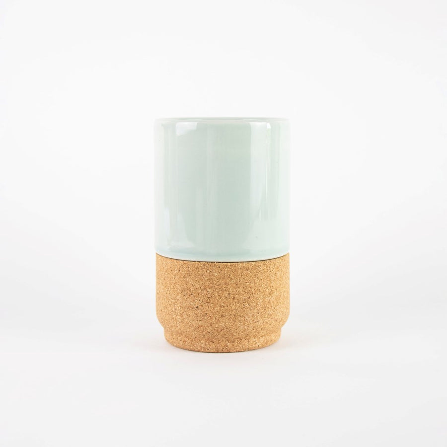 Sustainable Ceramic and cork mug, Aqua