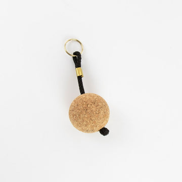 small organic cork ball keyring