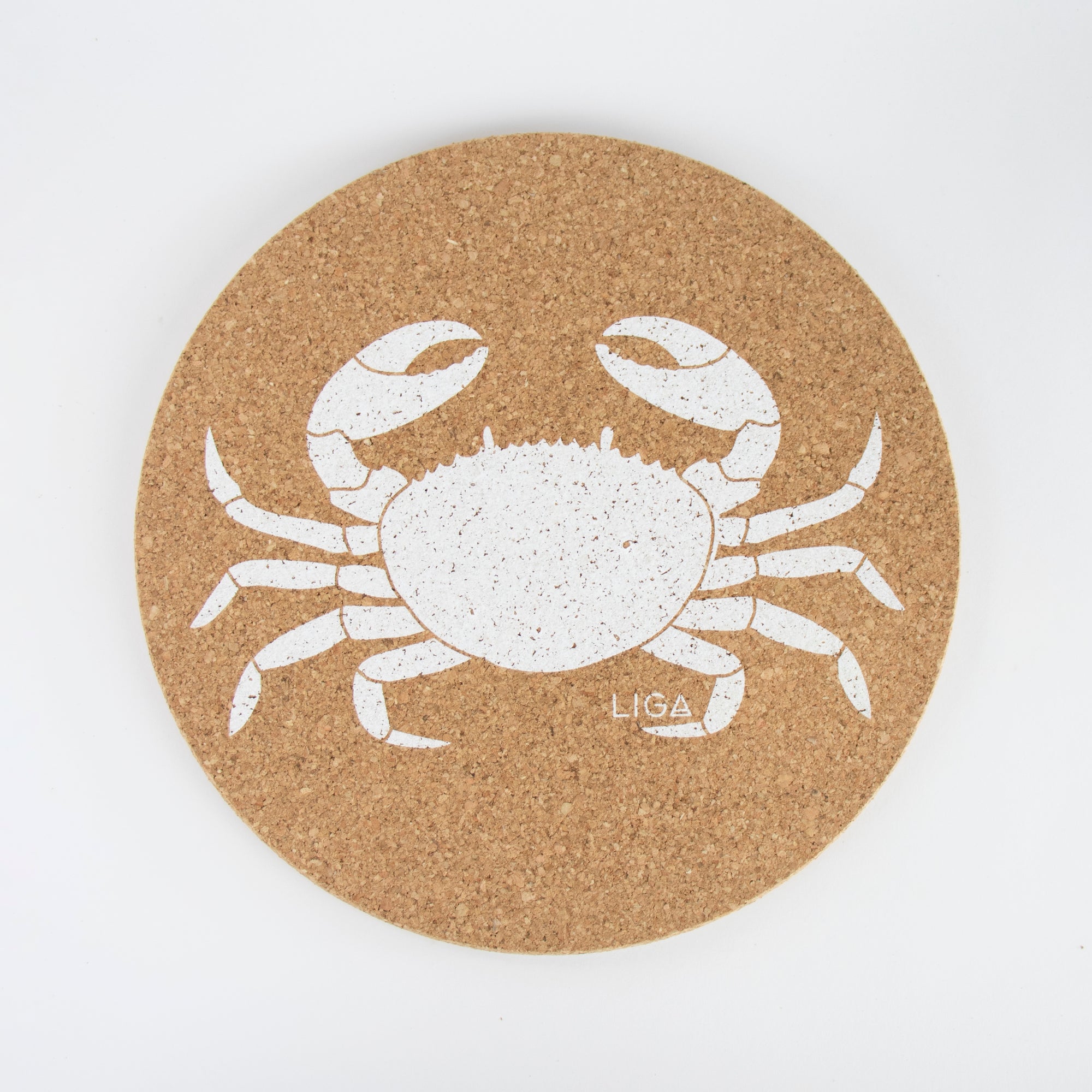 Eco friendly cork placemats + coasters. Crab design
