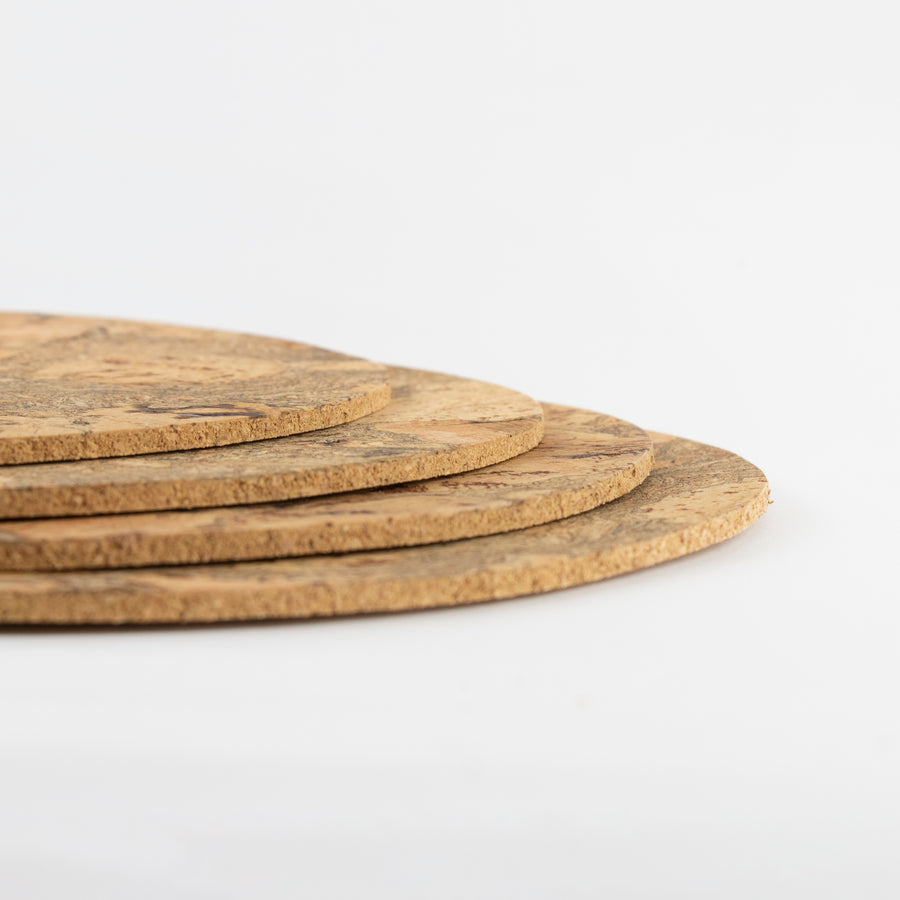 Sustainable cork Ice Grey Round Placemats