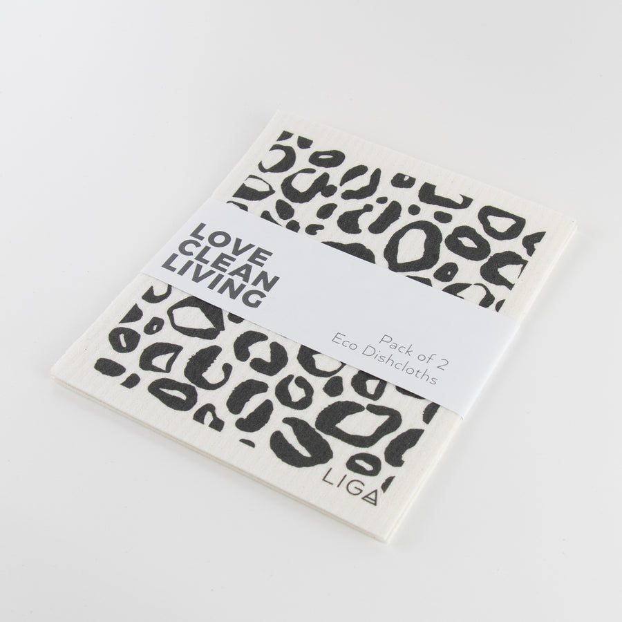 100% compostable dishcloths. Leopard and tiger print