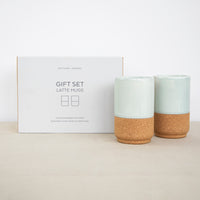 large coffee mug gift set- aqua with box