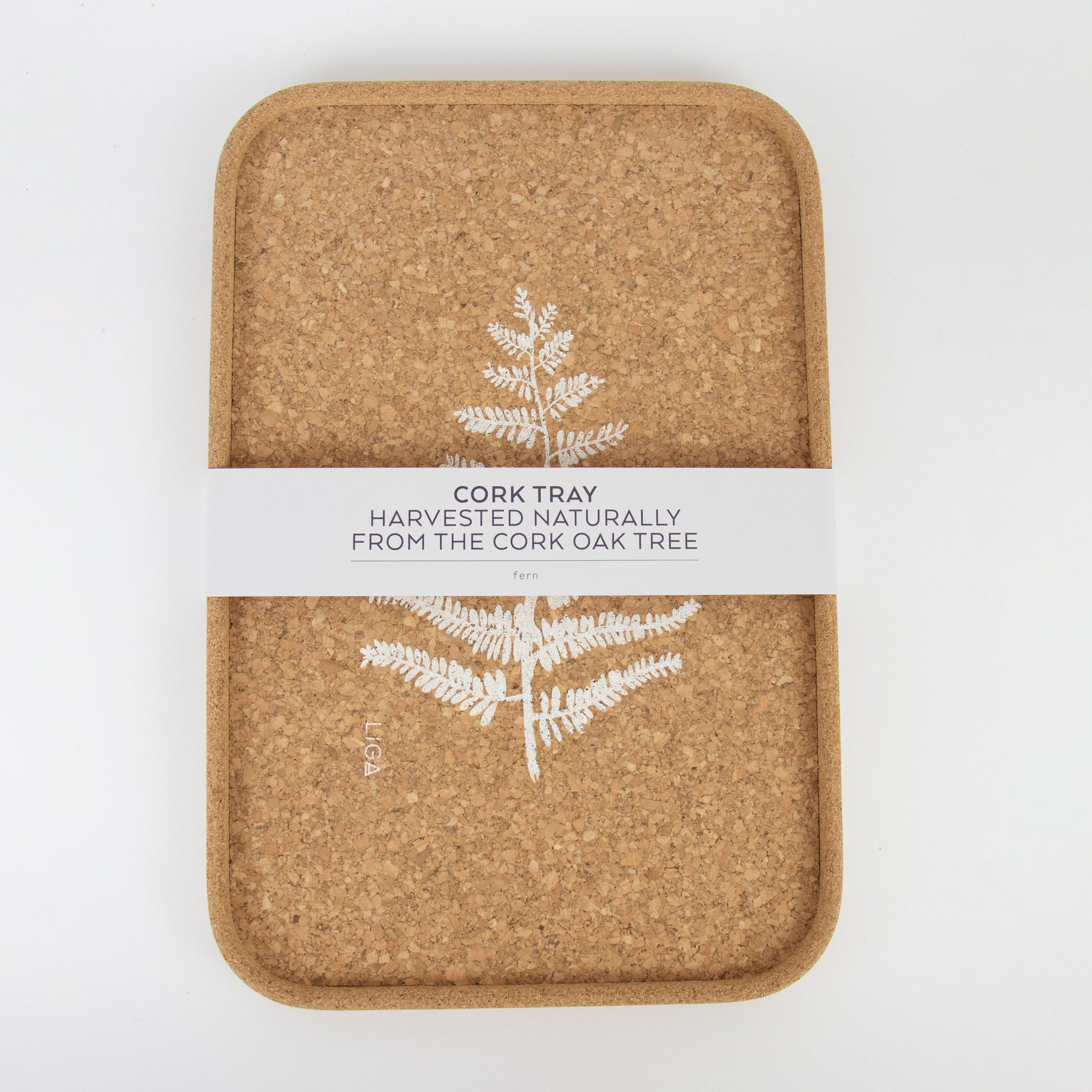 cork tray with Fern design with wrap