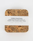 Sustainable ice grey cork square coaster with wrap