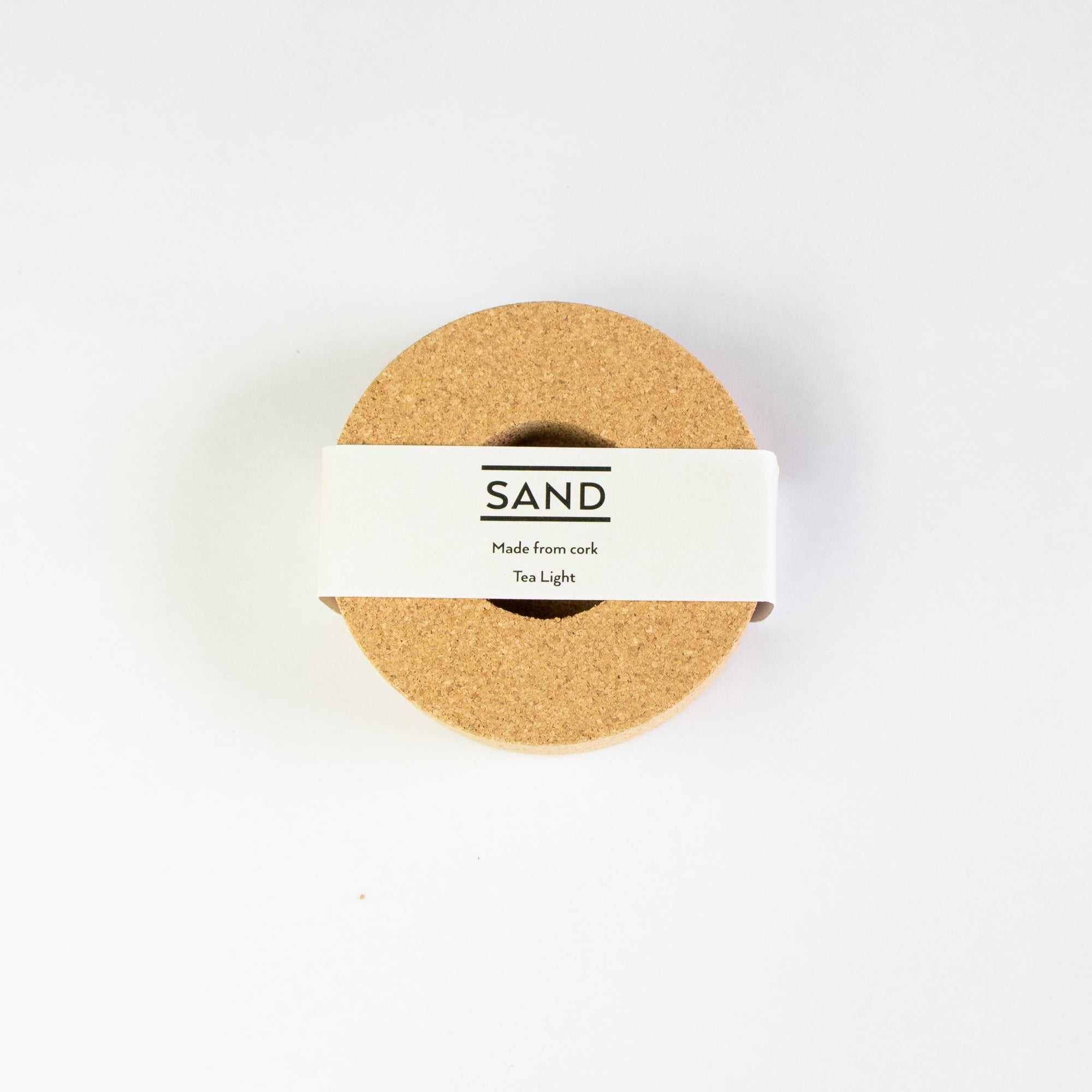 Sustainable cork tea light holder, sand range
