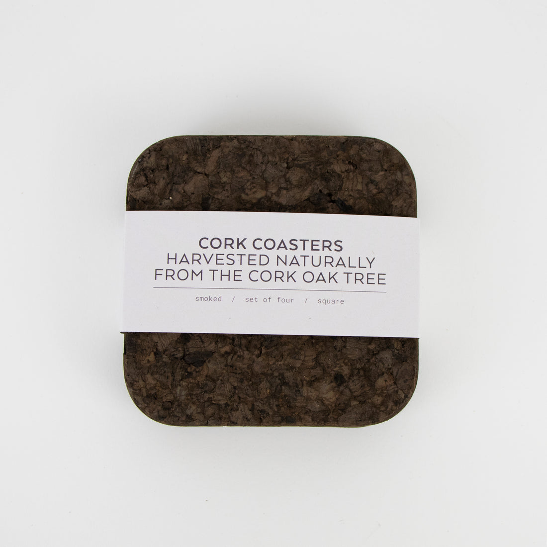 eco friendly Smoked Cork Square Coasters with wrap