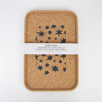 Sustainable cork tray. Grey Star with wrap