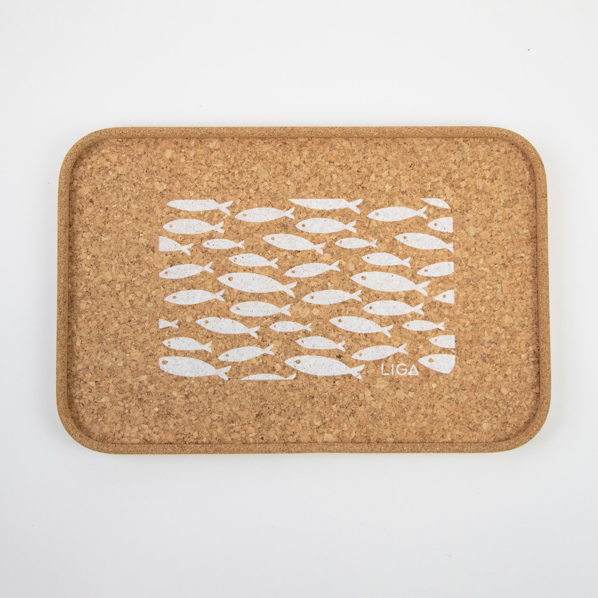 Sustainable cork tray. Fish