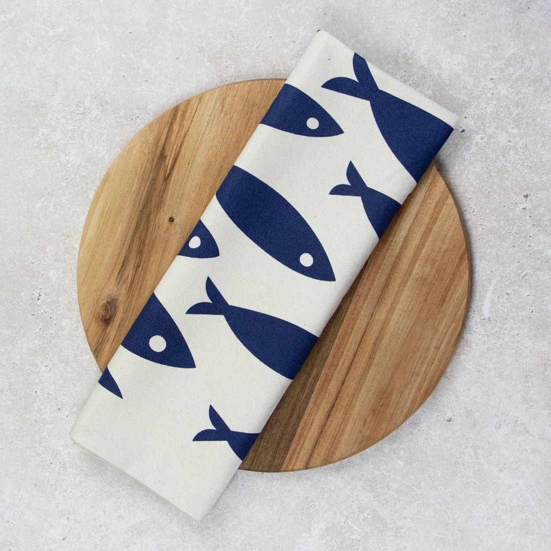 Organic Tea Towel with fish design