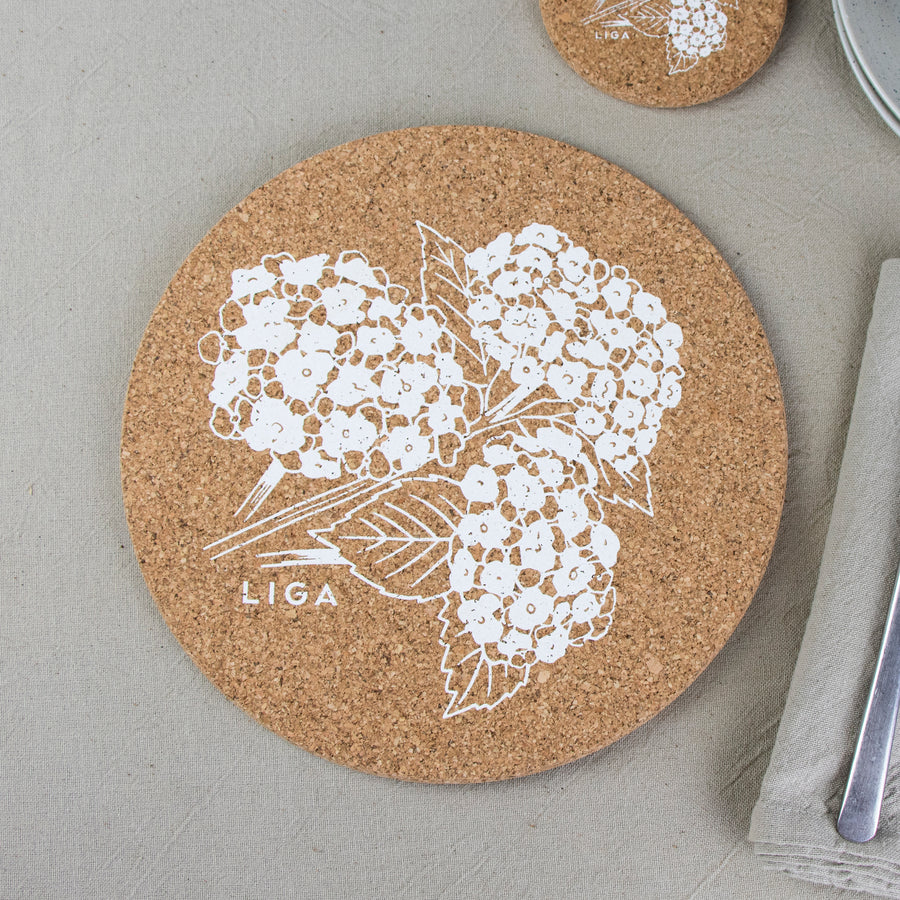 Cork Placemats | Hydrangea