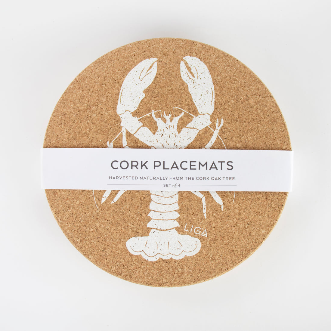Eco friendly cork placemats + coasters. Lobster design