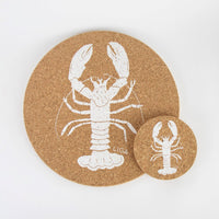 Eco friendly cork placemats + coasters. Lobster design