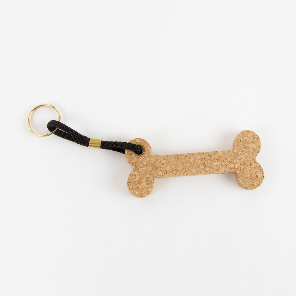 Eco cork Dog Bone Keyring