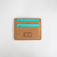 Sustainable cork Card Holder, sand range with cards in