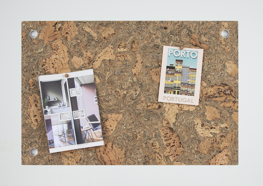 Organic cork Memo board in ice grey