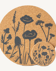 eco cork placemats and coasters. Wildflower design