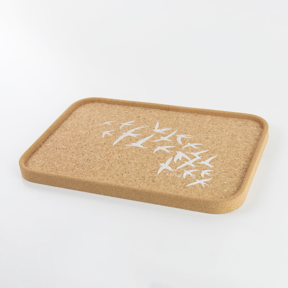 cork tray with swallow design