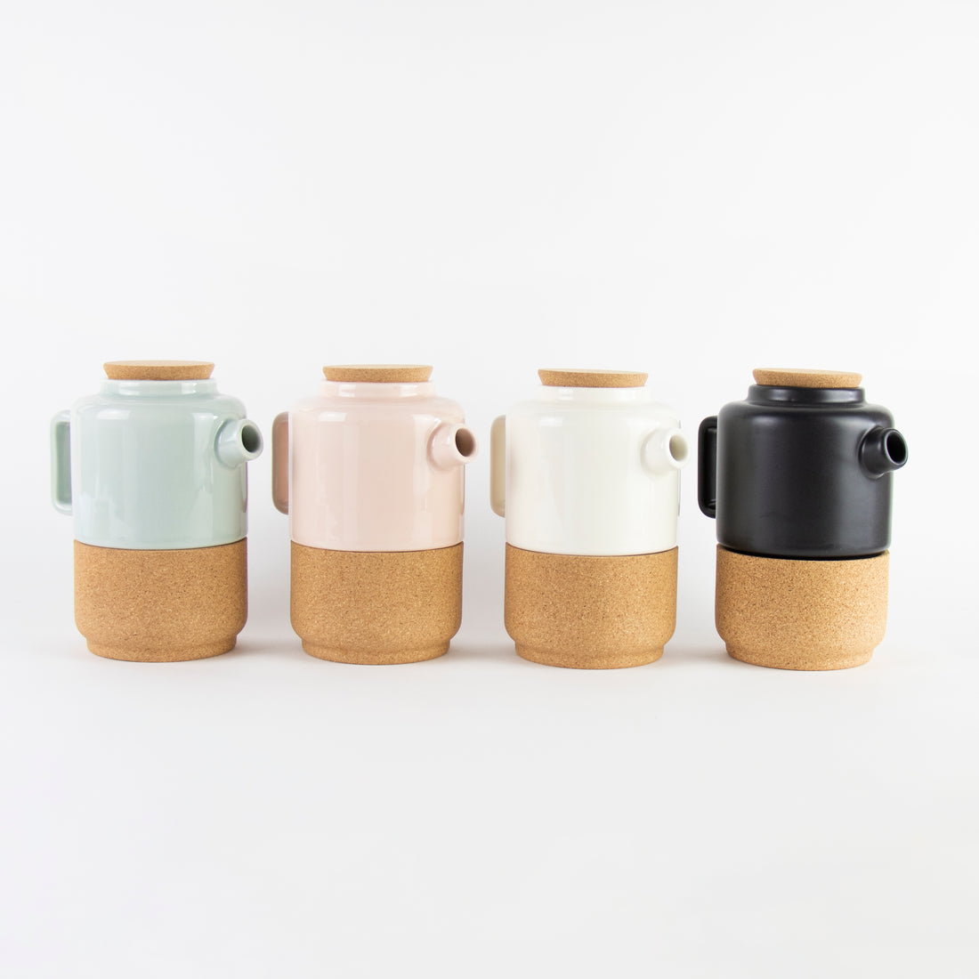 Sustainable ceramic and cork teapot in All Colours
