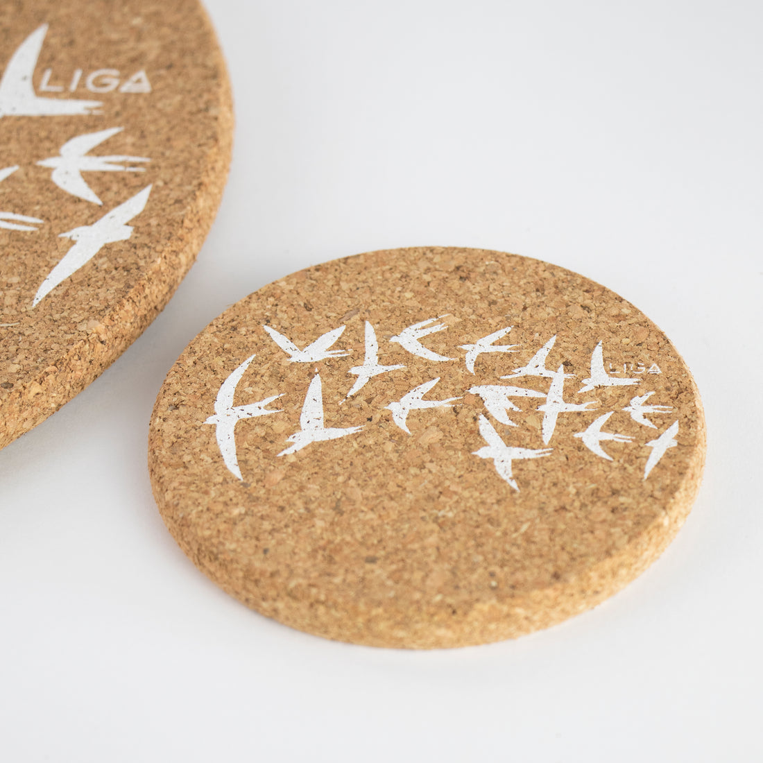 Eco friendly cork coasters. Swallow Design