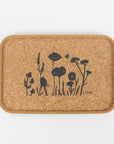 Organic cork tray. Wildflowers