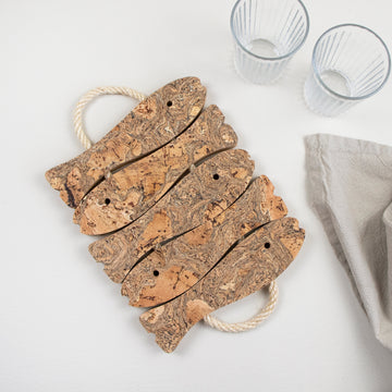 natural cork 5 fish trivet