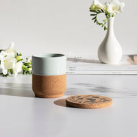 Aqua mug with Wildflower cork coaster
