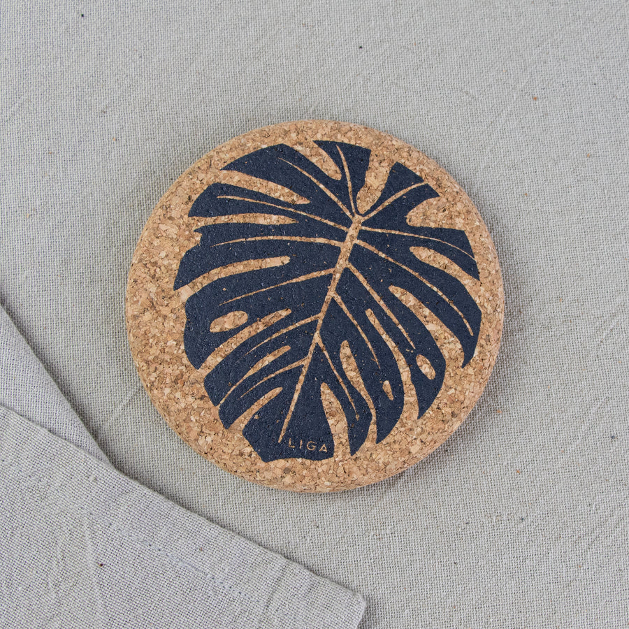 Cork Coasters | Monstera