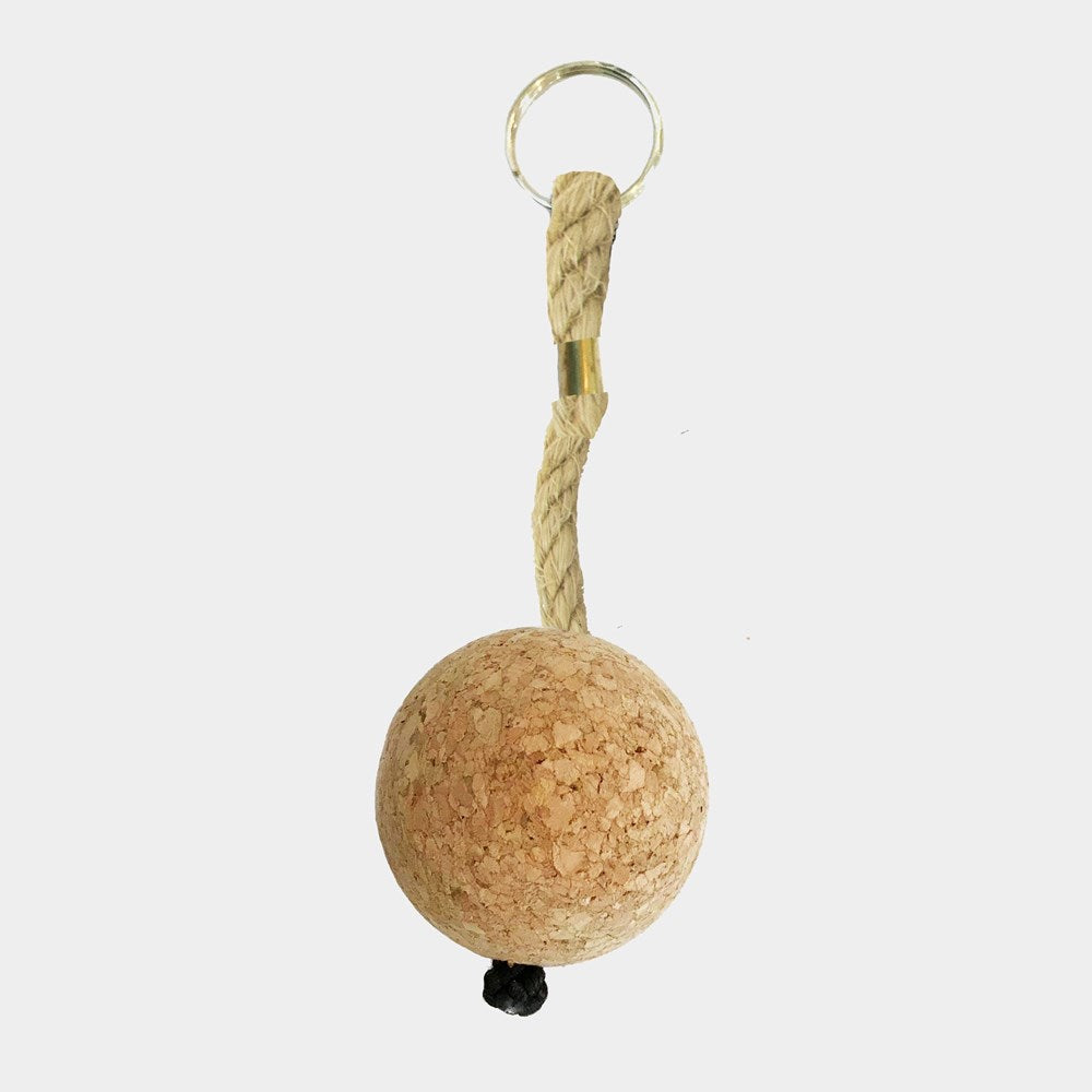Small organic cork ball keyring