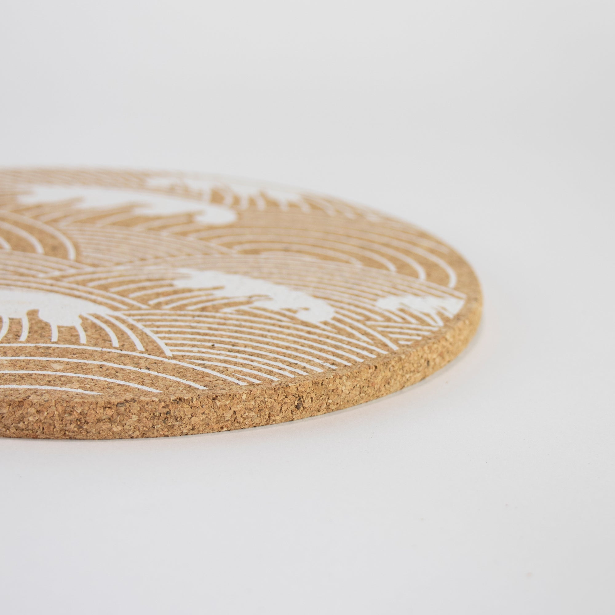 eco cork placemats and coasters. Wave design