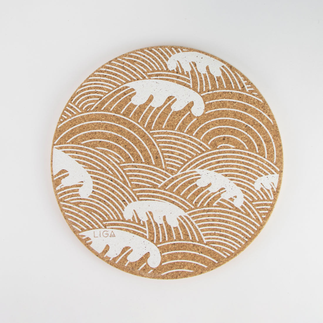 eco cork placemats and coasters. Wave design