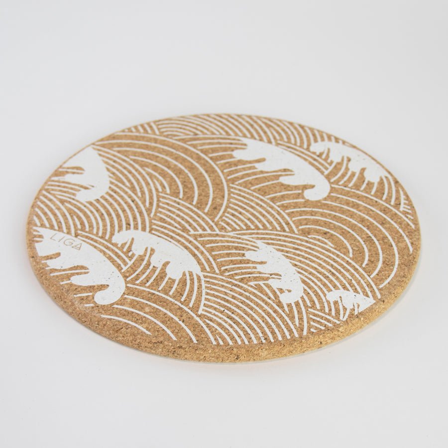 eco cork placemats and coasters. Wave design